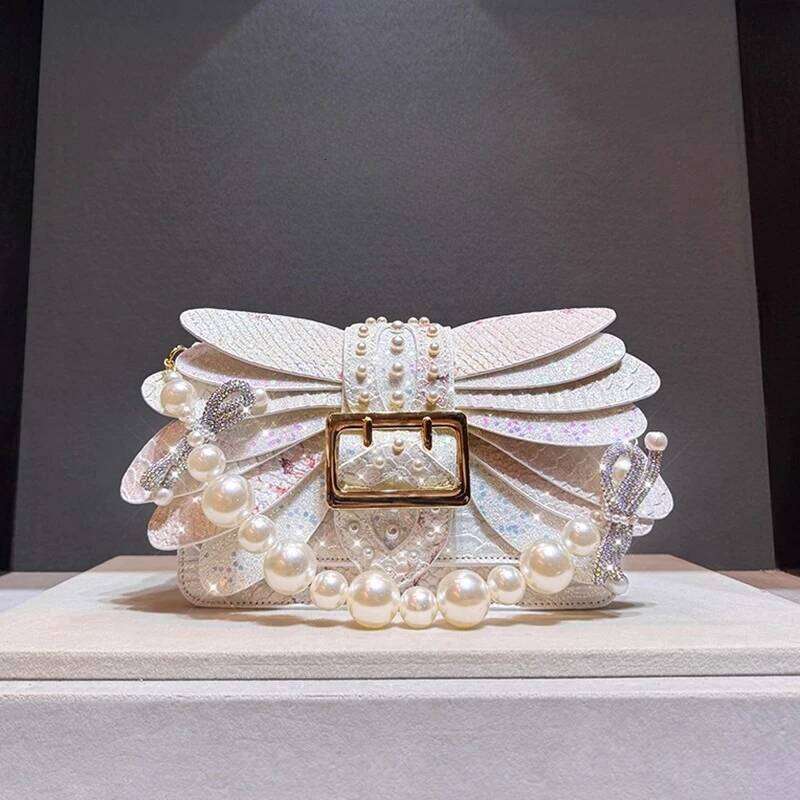 Designer Bags Designer Brand New Pearl Rivet Wings Rhinestone Acrylic Chain Handbag Shoulder Crossbags For Women Hot Selling