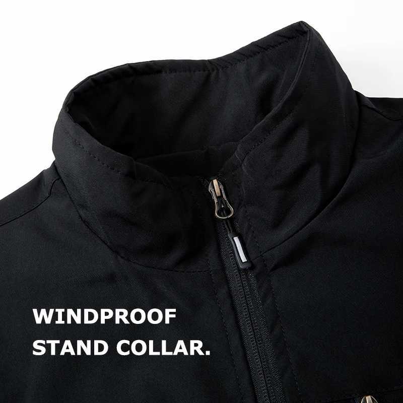 Mens Lightweight Softshell Vest with Zipper Pockets Windproof Sleeveless Jacket for Hiking Golf Outdoor Outwear Windbreaker W251029