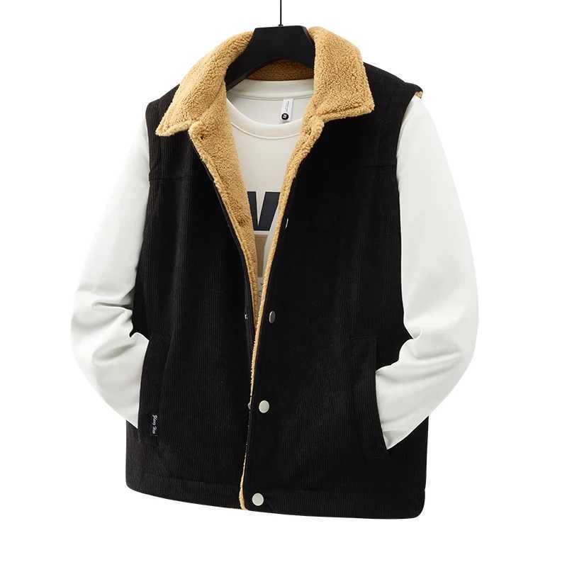 New Autumn and Winter Corduroy Vest for Men Thick Standing Collar Large SizeCamisoleWorkwearVestWarm Cotton Jacket for Men W251029