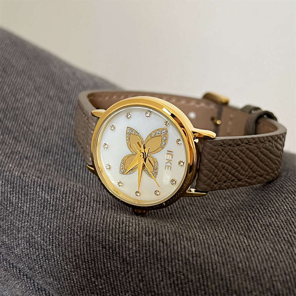 Butterfly Point Diamond Korean Style Designer Belt Quartz Watch Niche Design Sense Fashion Trend Women's Wristwatch