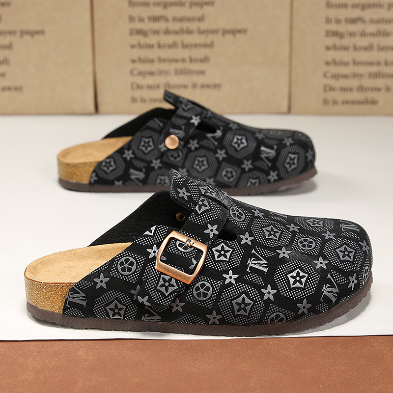 2025 New Design Fashion Men's and Women's Cork Slippers Classic High-End Outdoor Casual Beach Slippers Wide Sizes 36-45 Black Grey Brown