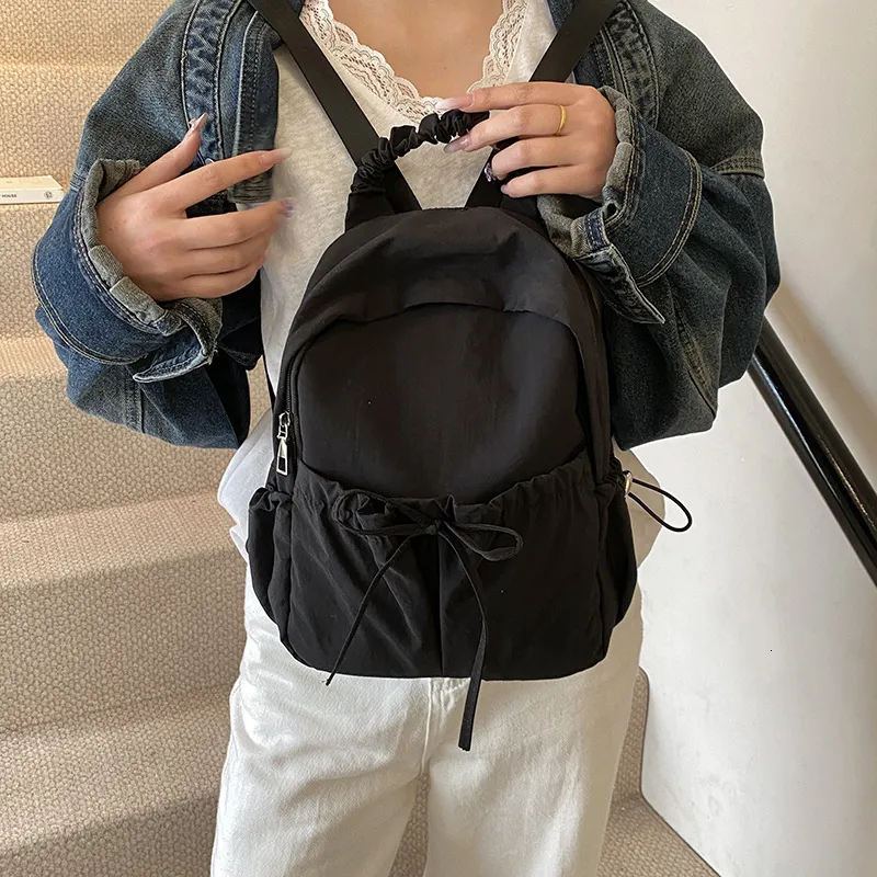 2025 Korean Style Backpack Sweet Ruched College Style Outdoor Backpack Casual Designer Free Delivery To Your Door Bag School bag