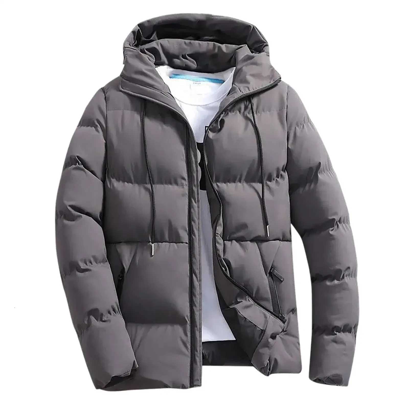 Mens Thick Puffer Hooded Jacket Casual Warm Parkas Business Winter FashionTrendy Versatile Comfortable Mens Clothing W251029