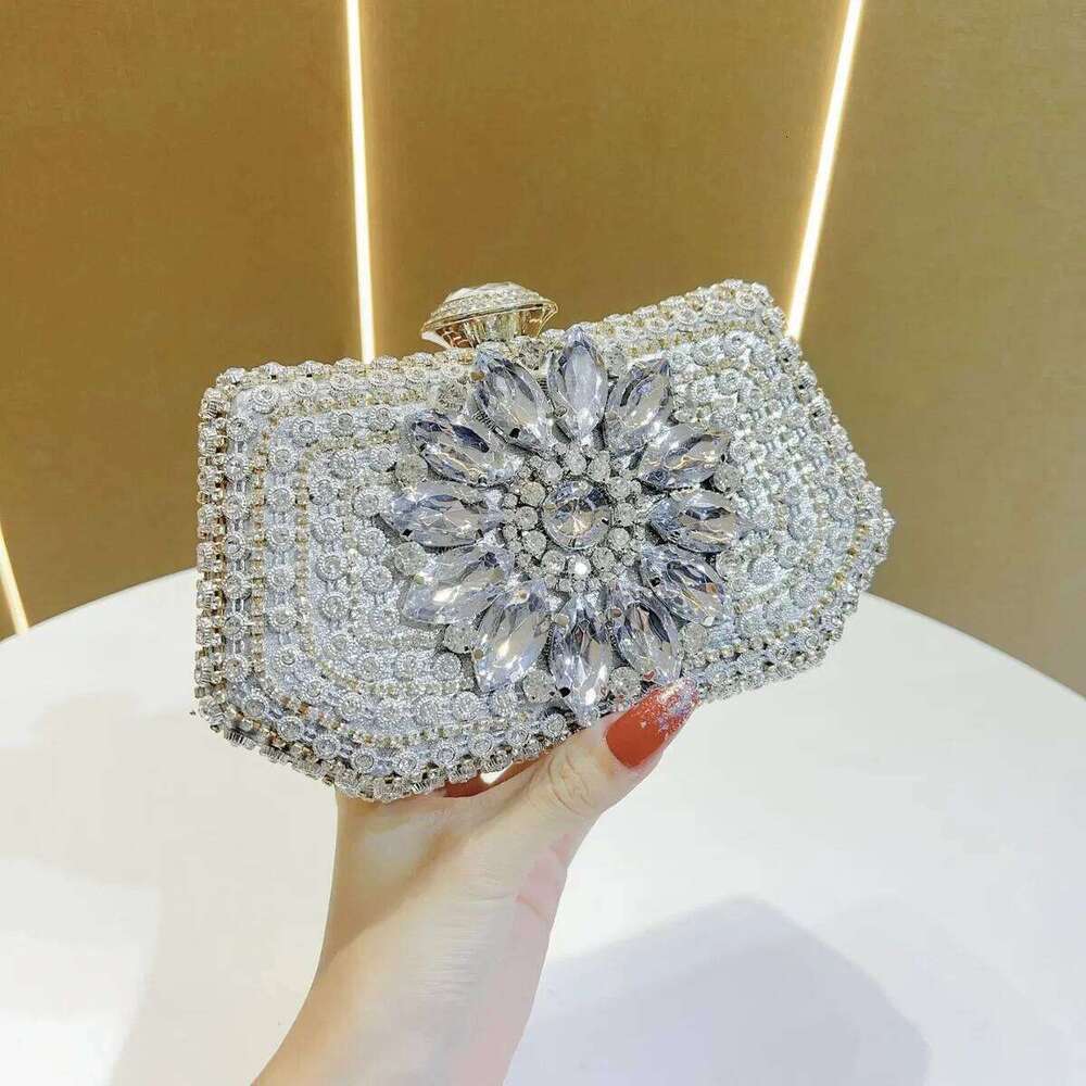Designer Bags Glamorous Full Dia Tote - Rhinestone Pearl Party Purse For Stage Banquets & Bar Events, Elegant Shoulder Bag High-Grade Luxury Bag