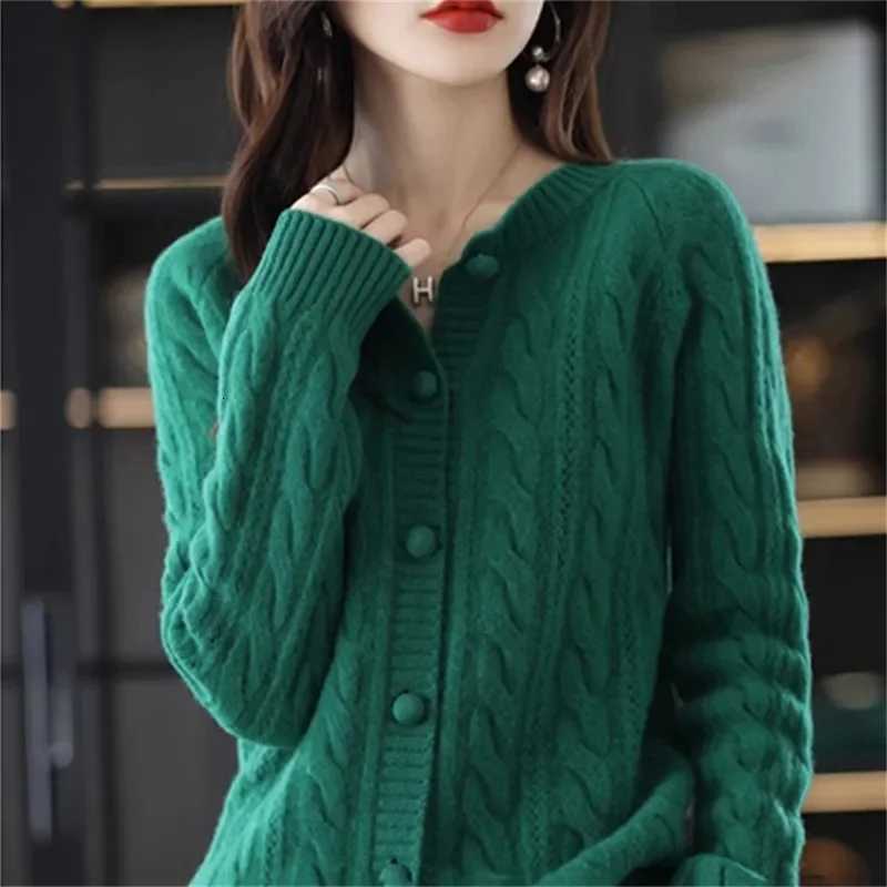 Cashmere Sweater For Women Autumn And Winter New Knitted Cardigan For Women Loose Fitting Woolen Sweater Lapel Jacket Camel XXXLT251028