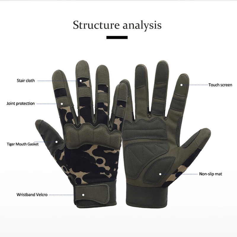 Gloves Men Outdoor Hunting Hiking Climbing Sports Antiskid Cycling Full Finger Mittens Women 251013