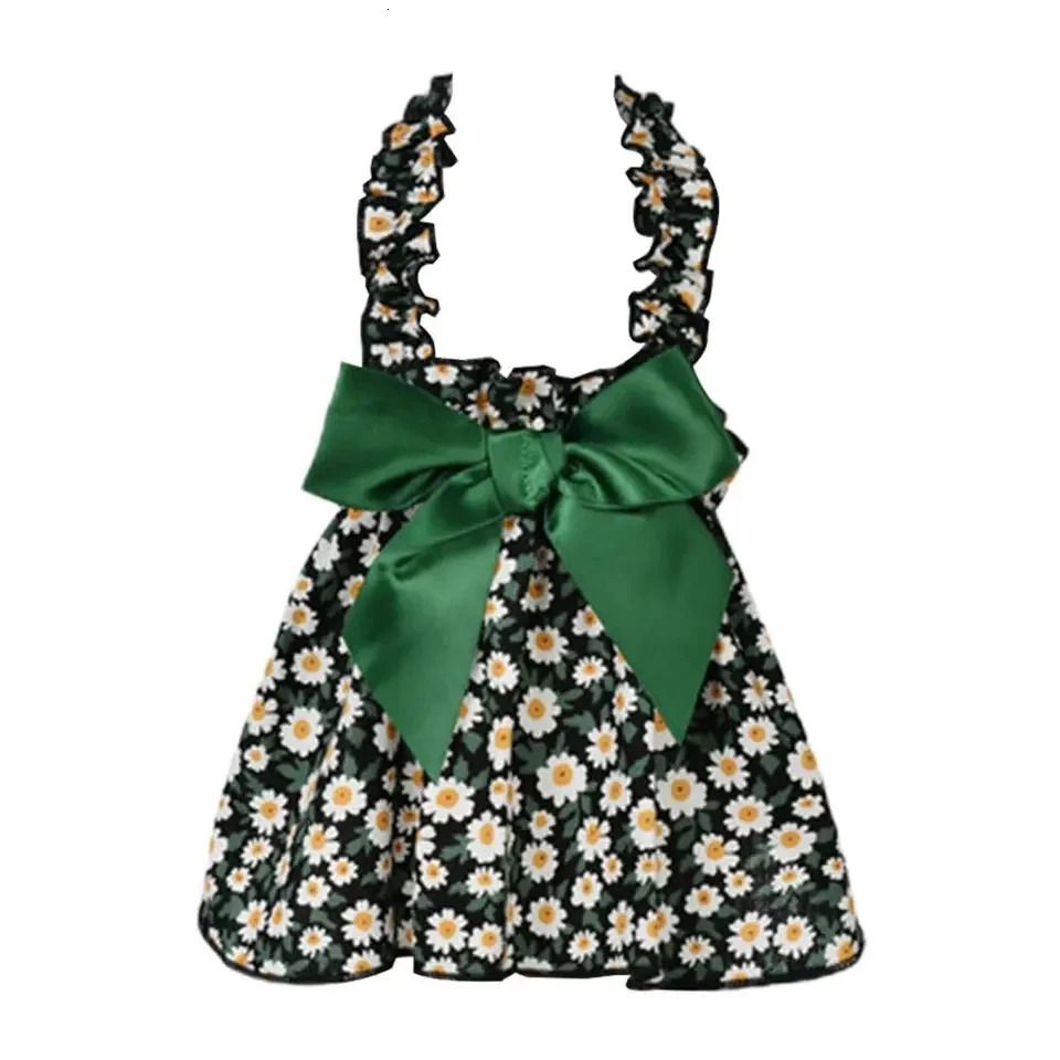 Fashion Cat Pet Dog Dress Sleeveless Cyan Flower Slim Style Cat Princess Dog Dresses Summer Clothes Puppy Skirt Chihuahua Bichon 251029