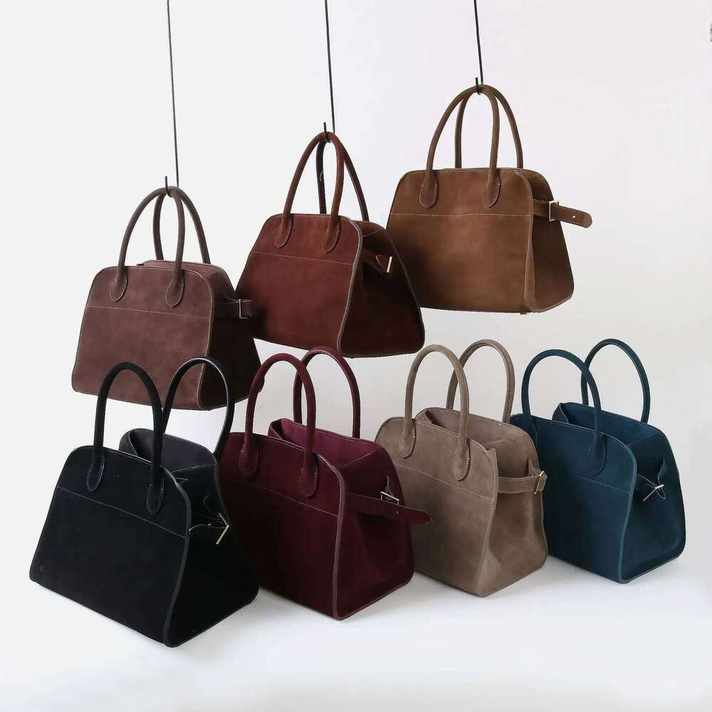 Genuine Leather 25Cm Hand Tote 2025 New Design Cowhide Simple Single Shoulder Crossbody Bag Suede Women's Handbag 251029
