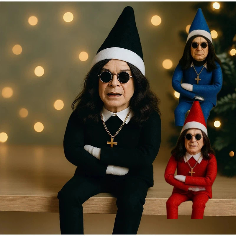 Ozzy Christmas Elf Home Decor Godfather Classic Sitted Posture Living Room Bedroom Ornament Christmas Desktop Desk Accessory 251028