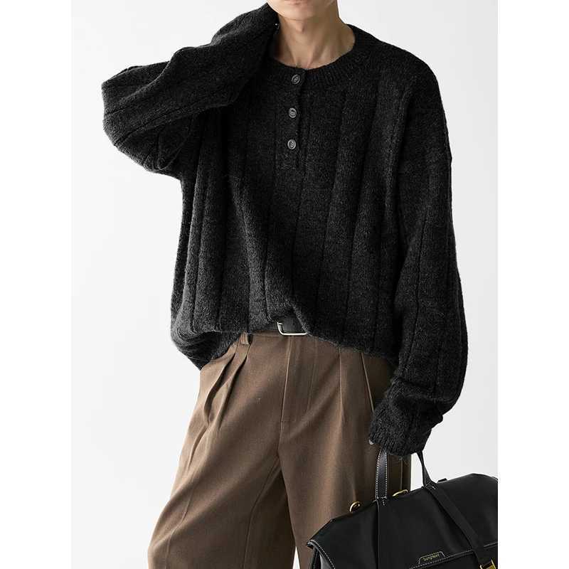 Fashion Vertical Stripe Loose Knitted Cardigan with Relaxed Vibe Textured Individuality Unisex Sweater J251029