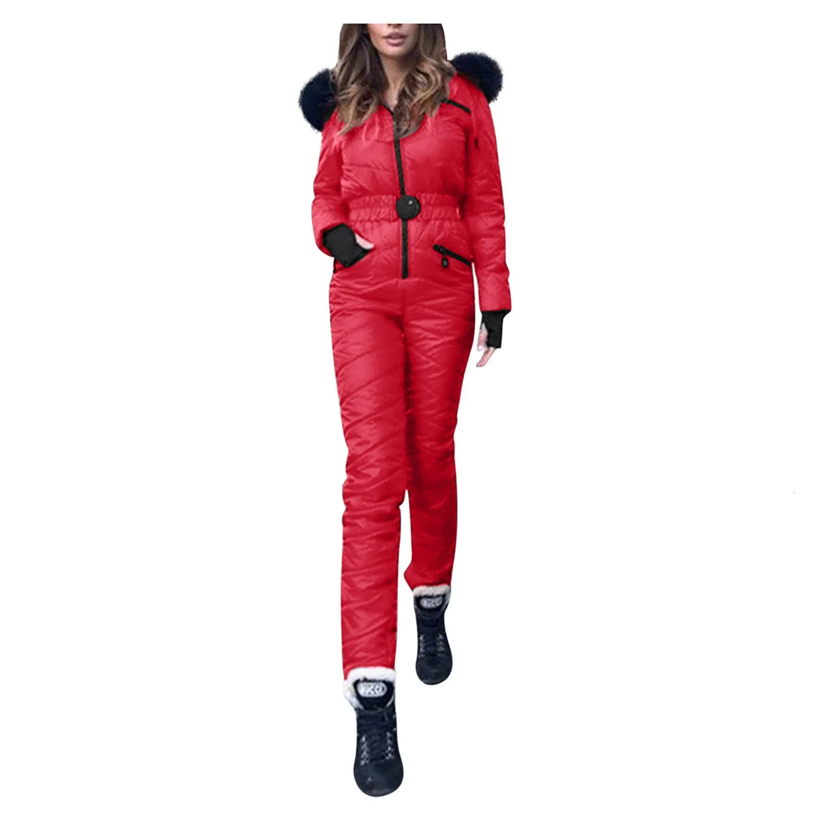 One Piece Ski Jumpsuit Thicken Winter Warm WomanS Snowboard Skisuit Outdoor Sports Female Skiing Pant Set Zipper Wear 251028