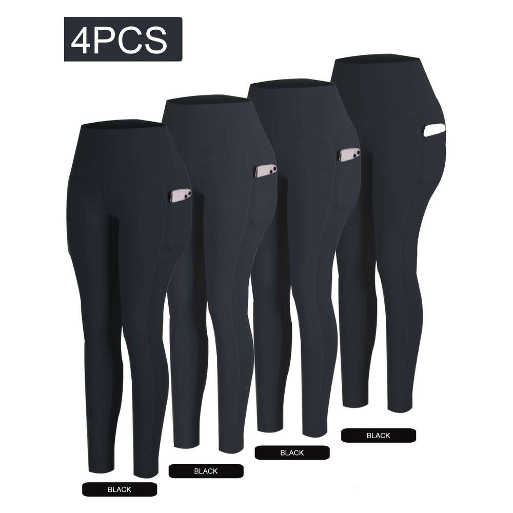 PRO-FiT 4pcs Set Of Sports Leggings, Abdominal Control, Butt Lift, Nine-point Printed Yoga Pants, Women'S Fiess Running Compression Pants