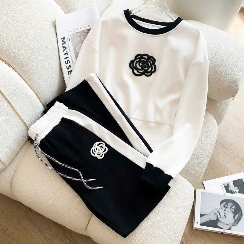 Women Sweater Knitted Suit Cardigan Top And Pant Two Piece Set Female 2 Piece Tracketsuit Large Size Vintage Clothes C251029