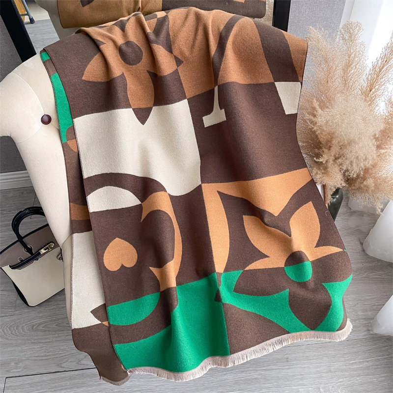 Free shipping Designer Scarves 2025 new fashionable scarf for women versatile for autumn winter thick scarf warm shawl brown grey