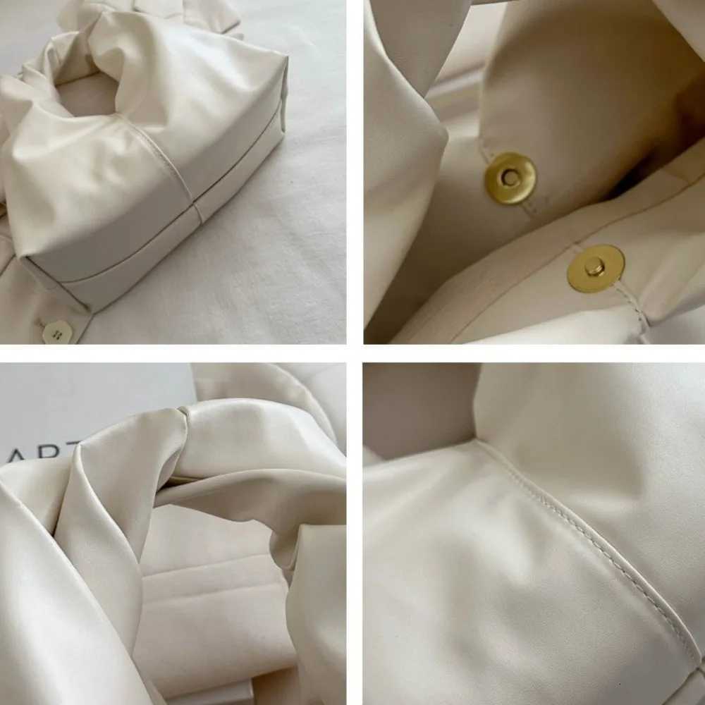 Korean Style Large Capacity Simple Pleated Handbag Square Soft Wen Tote Bag Durable Solid Color Singleshoder Bag Wen D251029