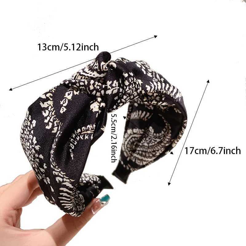 Ethnic style fabric knotted headband wide edge nonslip hairband fashion womens hair accessoriesW251028