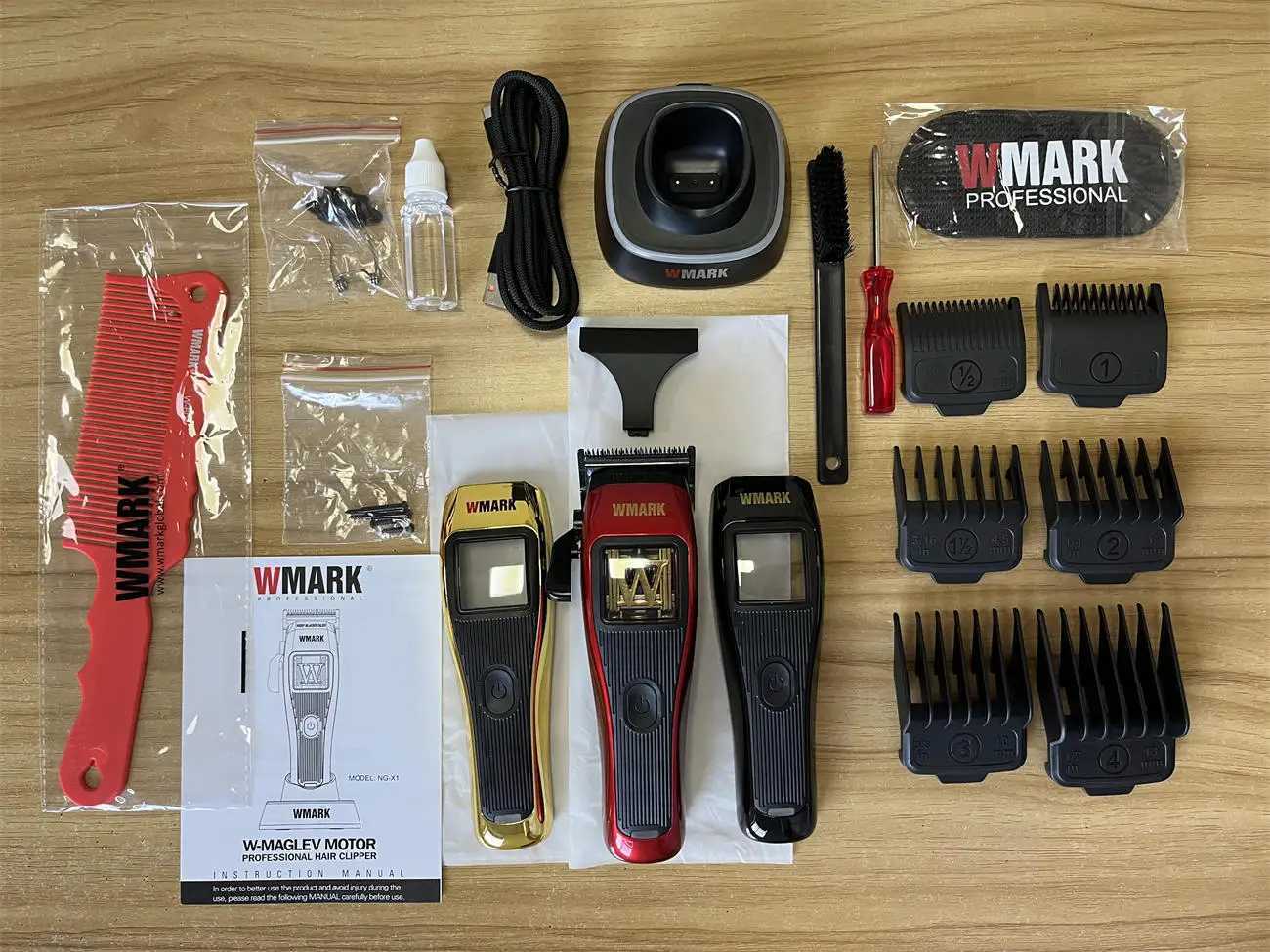 NewWMARK NGX1 SET Rechargeable Hair Clipper10000RPM Hair CuttingVECTOR MOTOR HAIR CLIPPER DLC Fade blade M251029