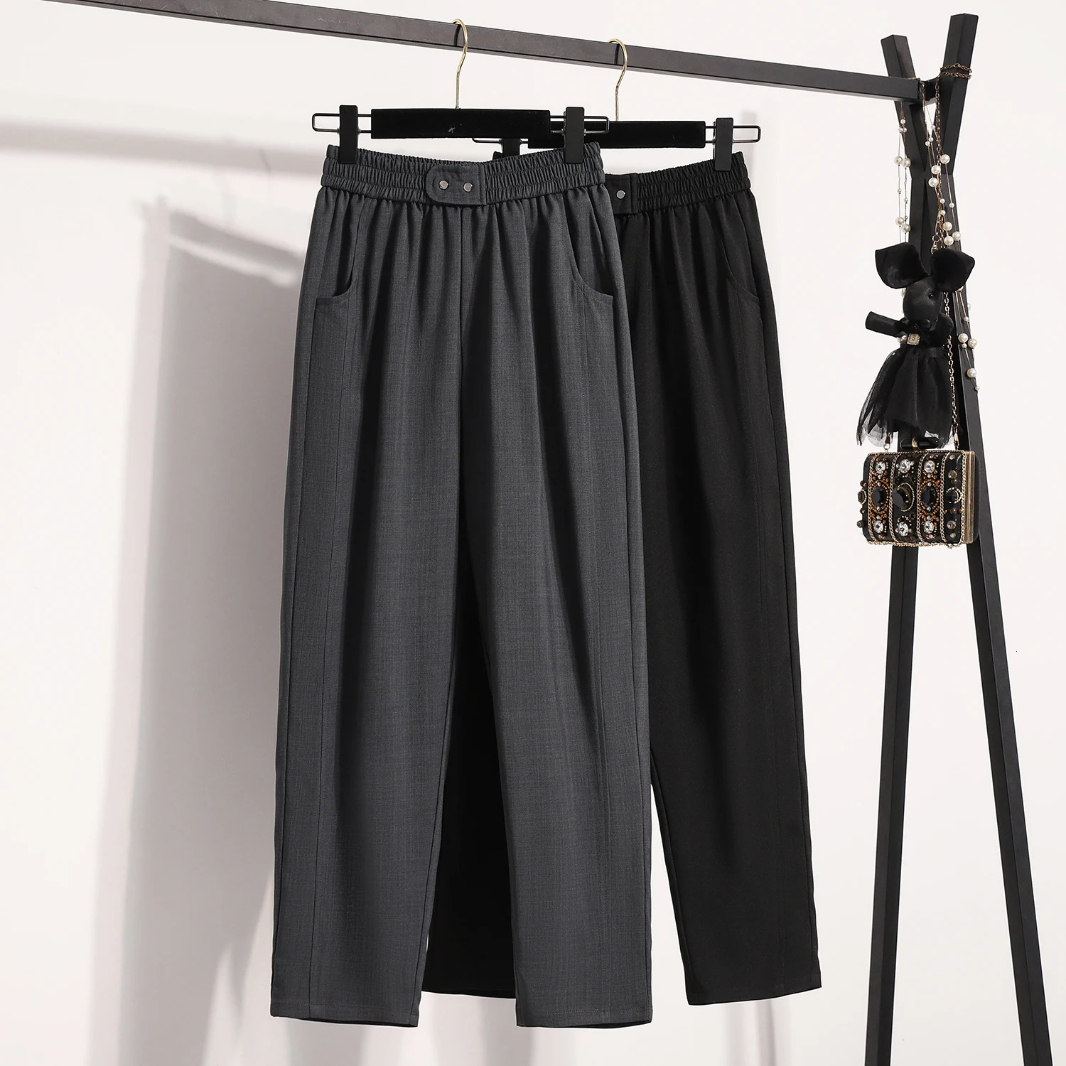 Plus Size Women Pants Spring and Autumn Korean HighWaisted Wide Leg Trousers Straight Versatile Suit 251029