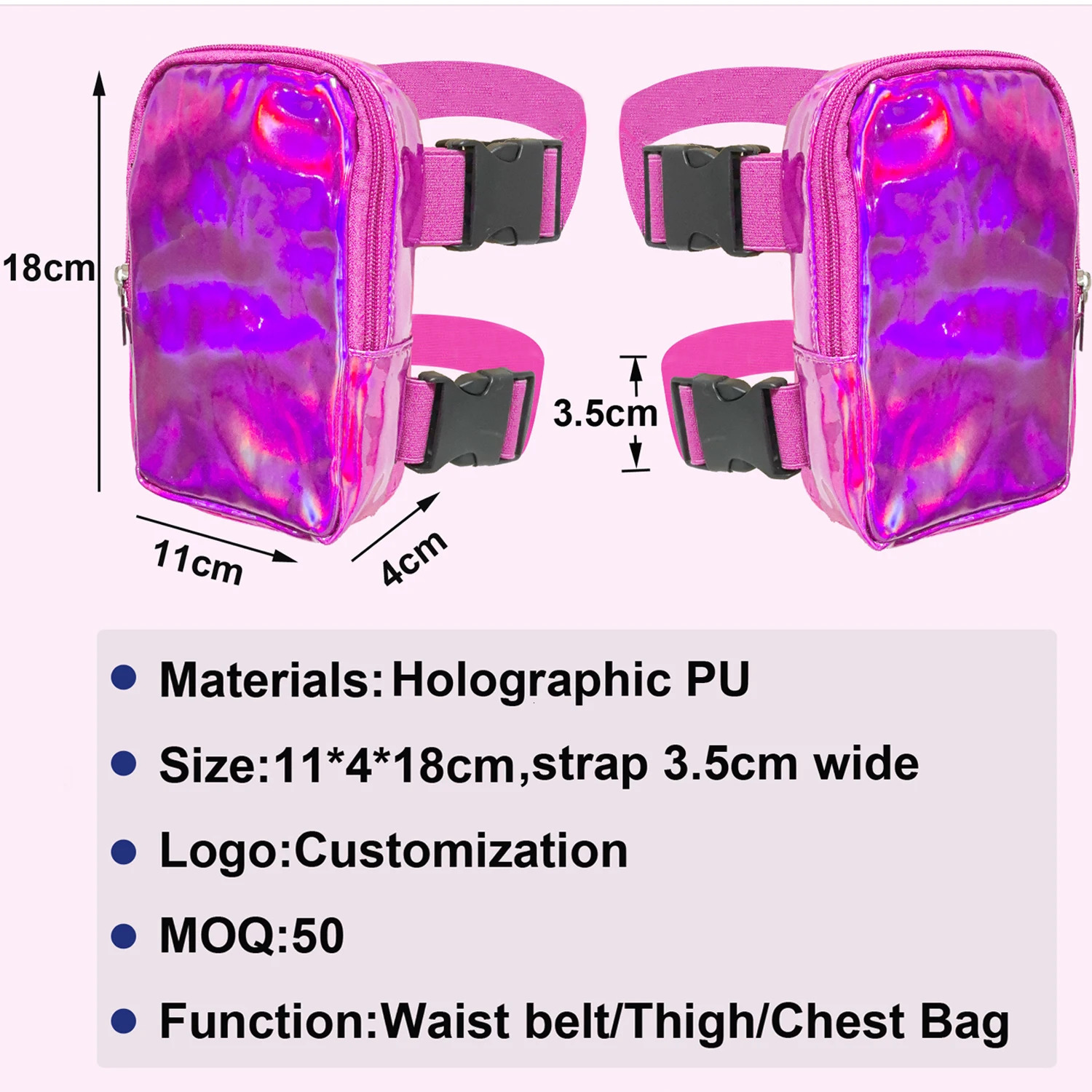 2025 Fashion Holographic Thigh Bag for Women Adjustables Straps High Quality PU Waist Pouch Leg Bag for Outdoor Cave Bag 251021