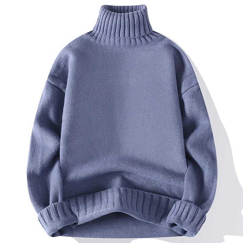 New Turtleneck Sweater Men Pullover Casual Solid Color Knitted Black Sweater Fashion Autumn Winter Men Clothing 2023 Sweater Man J251029