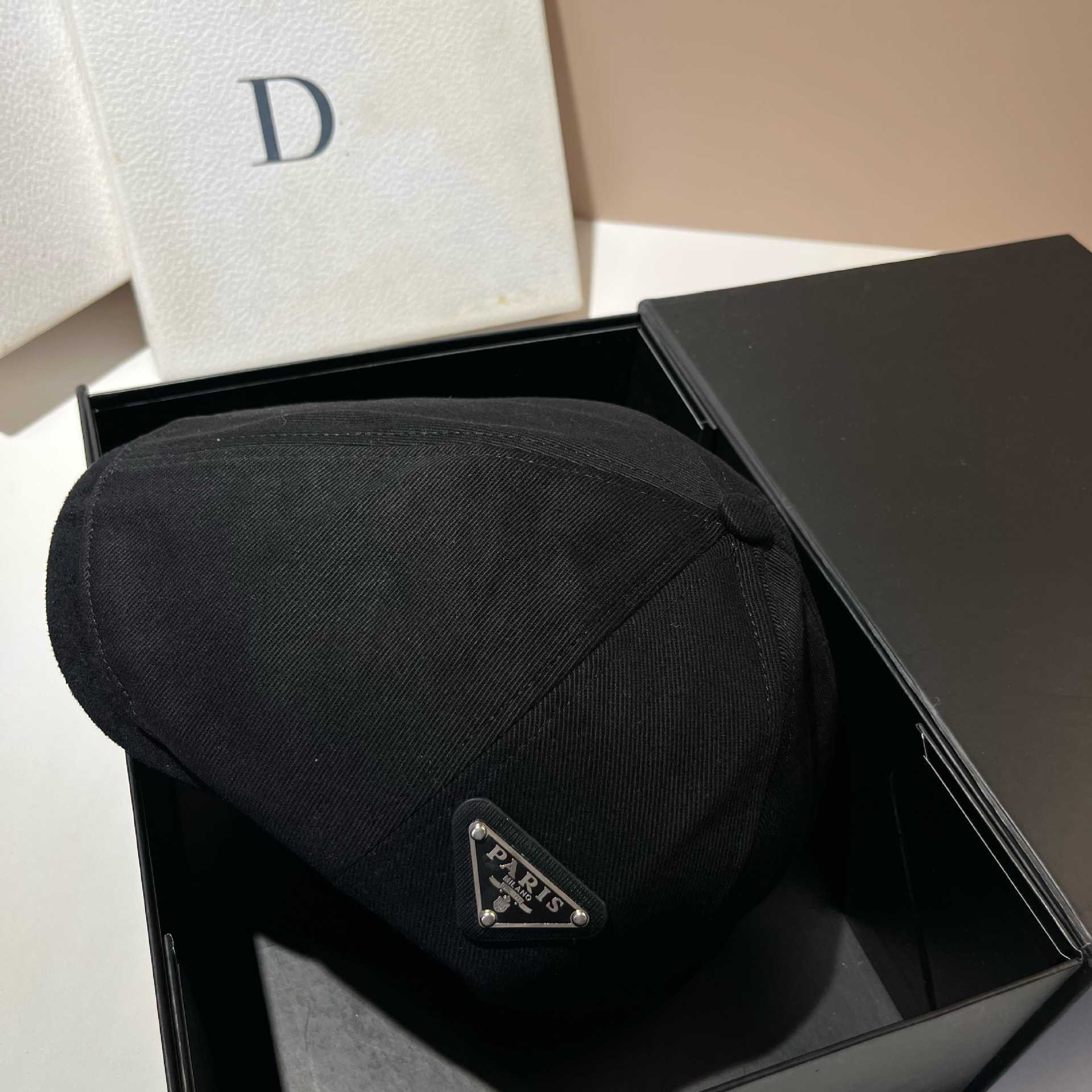 Inverted triangle-shaped forward-brimmed hat, European Parisian retro cotton beret, autumn new style, old money style baseball cap S251029
