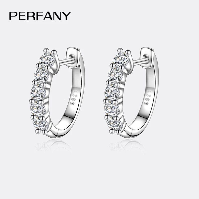 PERMANY 1CT Full Earrings for Women S925 Pure Silver Laboratory Certified Cultivation Diamond y Party Jewelry 251013