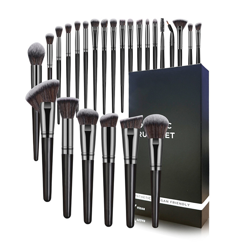 Factory Direct: 25-Piece Premium Makeup Brush Set with Case Professional Beauty Tools Nylon Bristles