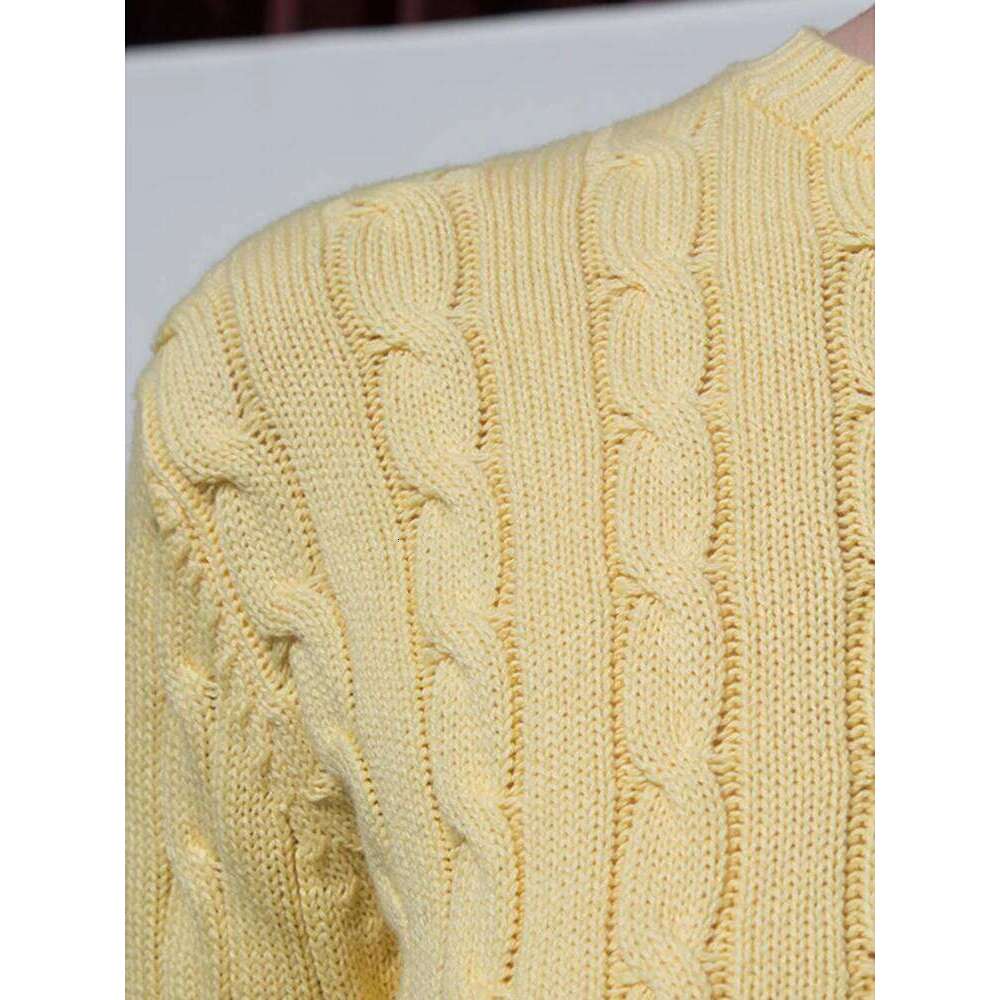 Vintage Cotton Cable Kint Sweater Women Autumn Haruku Solid Round Neck Long Sleeve Tops Female Retro Cute Slim Sweaters Chic Designer Sweater Women Be