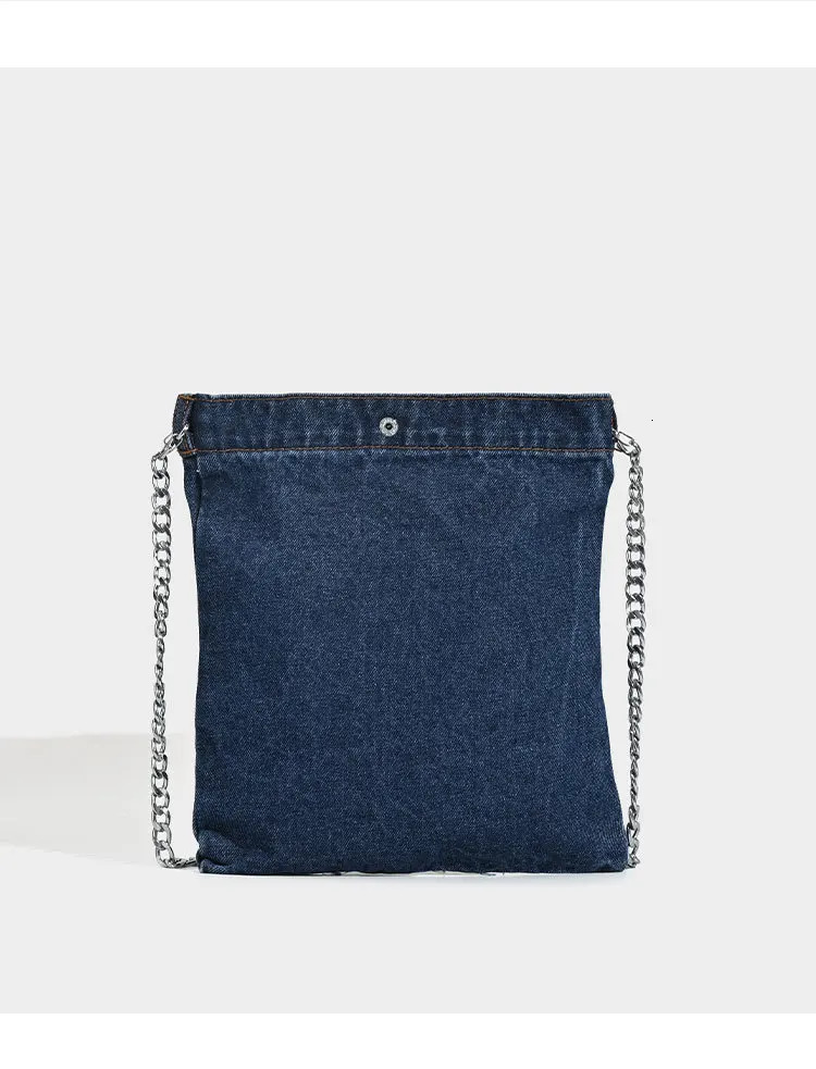 Embroidered flowers women Cowboy shoulder bag fashion chain ladies messenger bags denim handbag personality trend student bag 251029