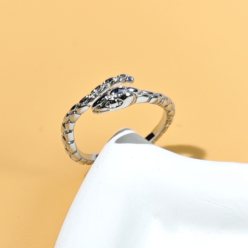 Designer ring diamond ring Geometric Zircon Retro Serpentine Full Diamond Ring Simple Opening Adjustable Ring Valentine's Day gift free shipping