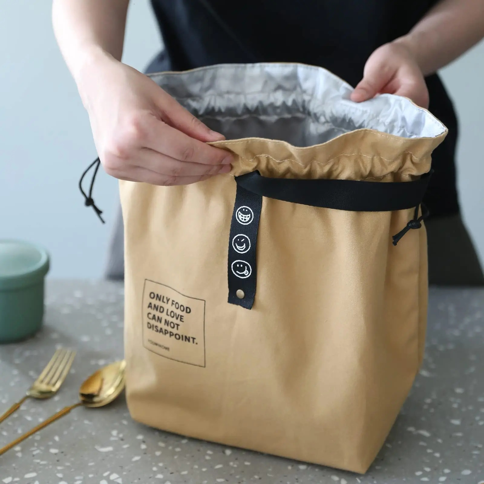 Large Insulated Aluminum Foil Lunch Bag Handle Bag Insulated Lunch Bag Picnic Student Bento Handbag lunch bags for men 251029