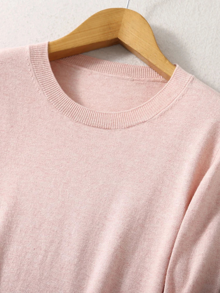 SuyaDream Woman Basic Sweaters Silk and Cashmere Blend O neck Pullovers Solid Sweaters Fall Winter Bottoming Shirts 251029