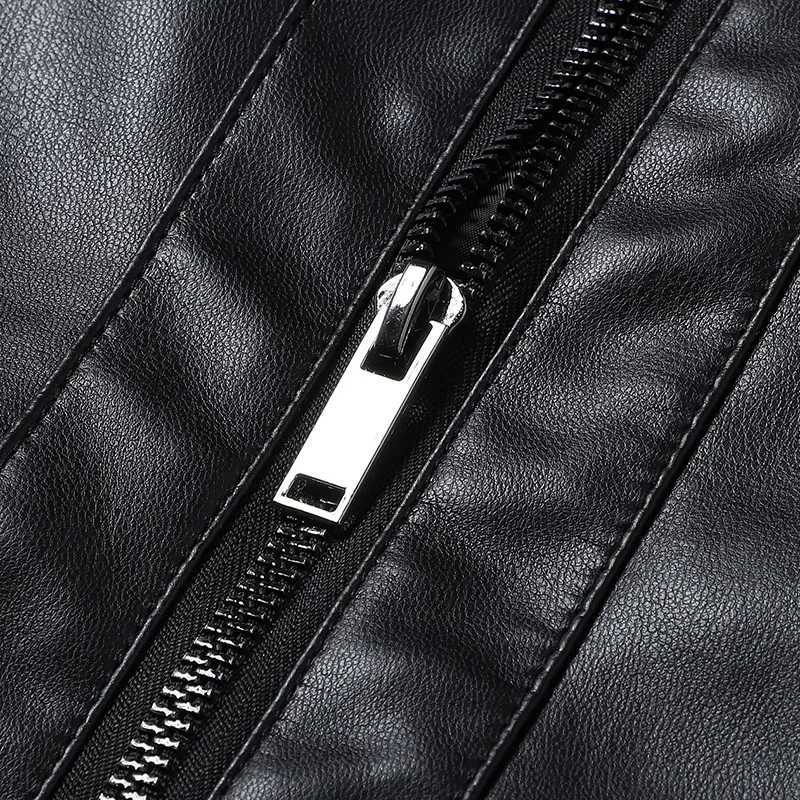 Mens Casual Biker PU Leather Jacket Autumn New Fashionable Outerwear European Style Motorcycle Leather CoatT251029