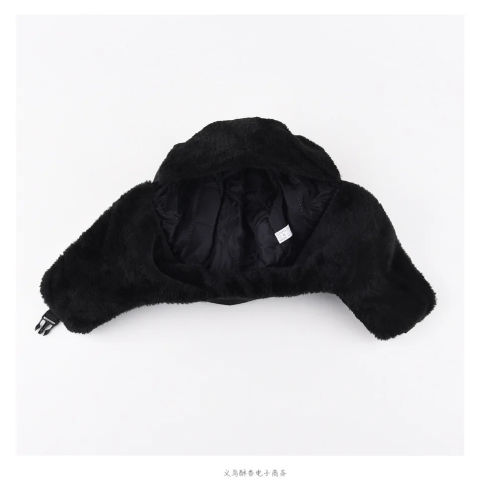 Unisex Men Women Russian Hat Trapper Bomber Warm Trooper Ear Flaps Winter Ski Solid Fluffy Faux Fur Cap Headwear Bonnet 251013