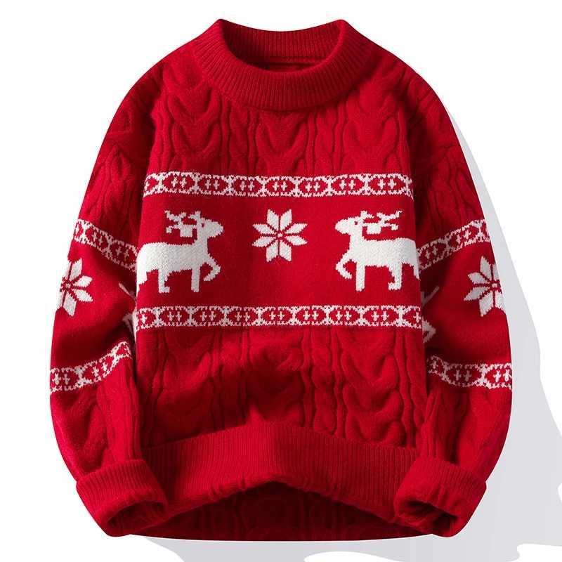 2024 Winter sweater new High End Luxury Cashmere Sweater Men Thick Warm Mens Sweaters With Deer Korean Harajuku Christmas Jumper J251029