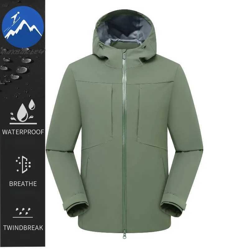 Maxbarley Casual Men Jacket Classic Hooded Outdoor Adventure Windproof Hiking Coat Versatile Trekking Waterproof Autumn Garment J251029