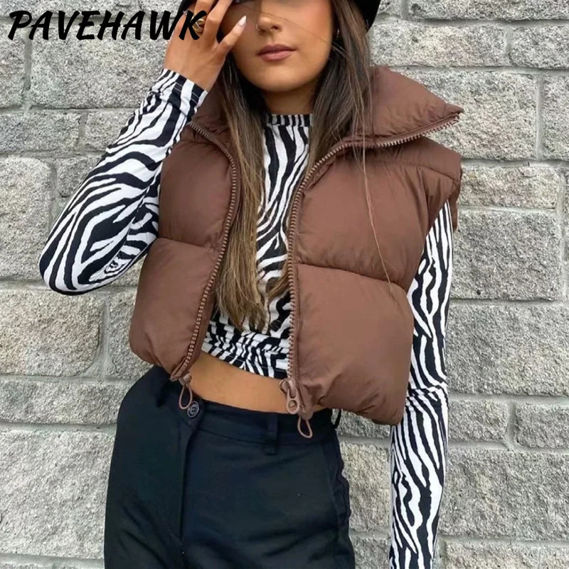 Women Autumn Winter Short Down Vest Stand Collar Warm Casual Elegant Sleeveless Coats Outdoor Quilted Travel Jackets Clothes 251029