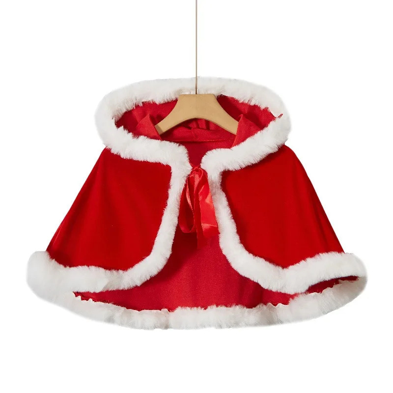 Fur Collar Cape Christmas Party Hood Cloak 251029