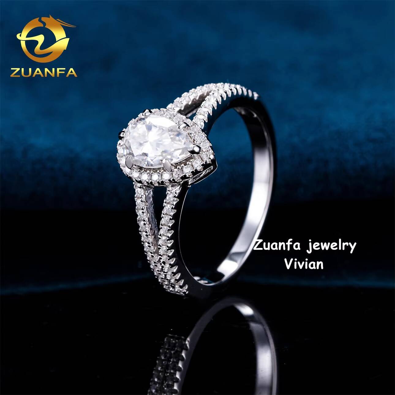 GRA Certificated VVS Moissanite Diamond Pass Diamond Tester Iced Out Fashion Sterling Silver 925 Women Wedding Rings