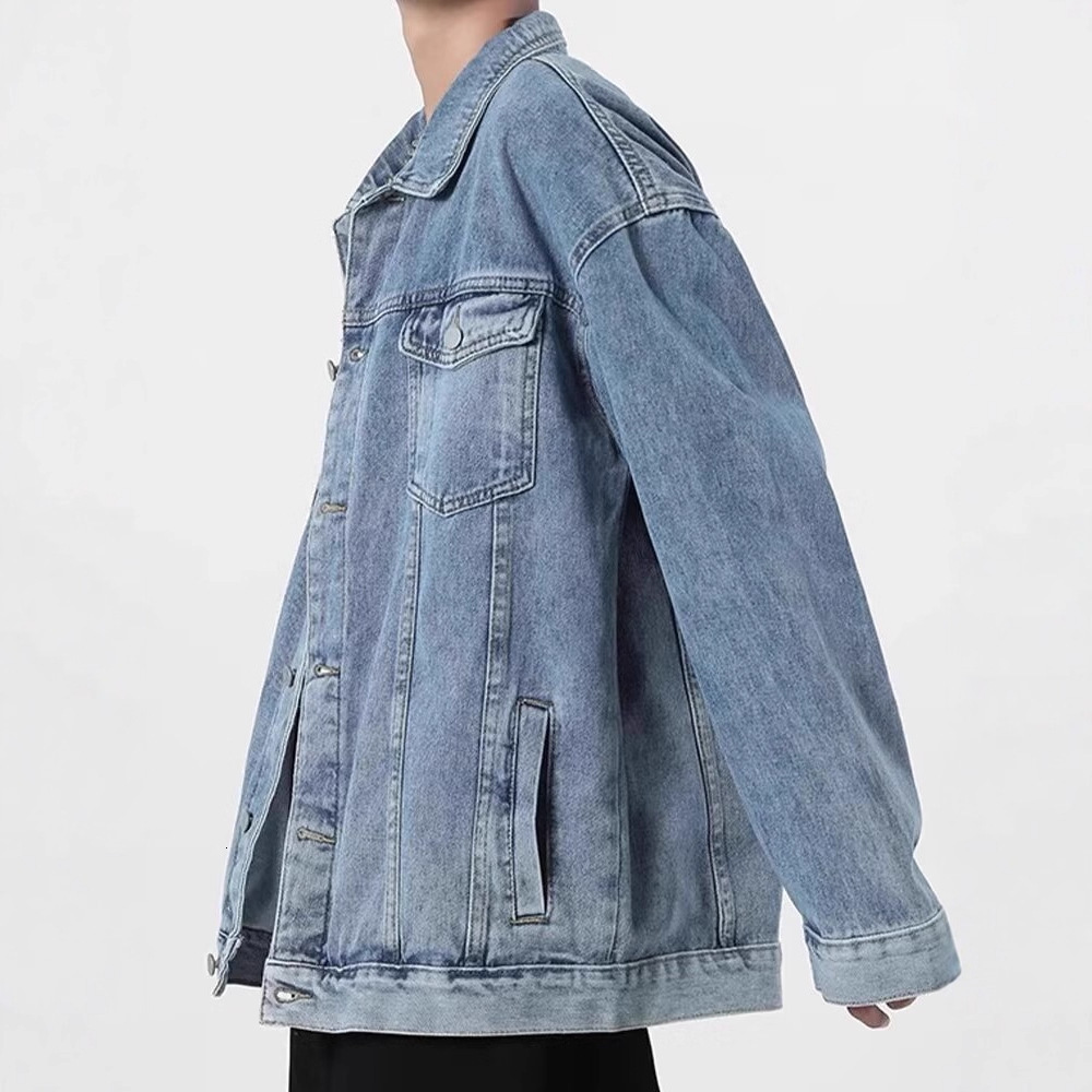 American Style Denim Jacket For Men Designer Jacket Loose Fit Top Cool Trendy Spring Autumn Casual Versatile Workwear Jacket Trendy 2025