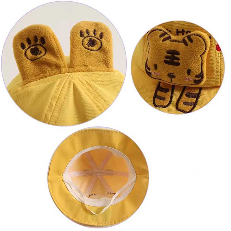 Cartoon Animal Ears Baby Bucket Hat Cute Soft Cotton Infant Boy Girl Fisherman Cap Casual Toddler Kids Sun Hats251028