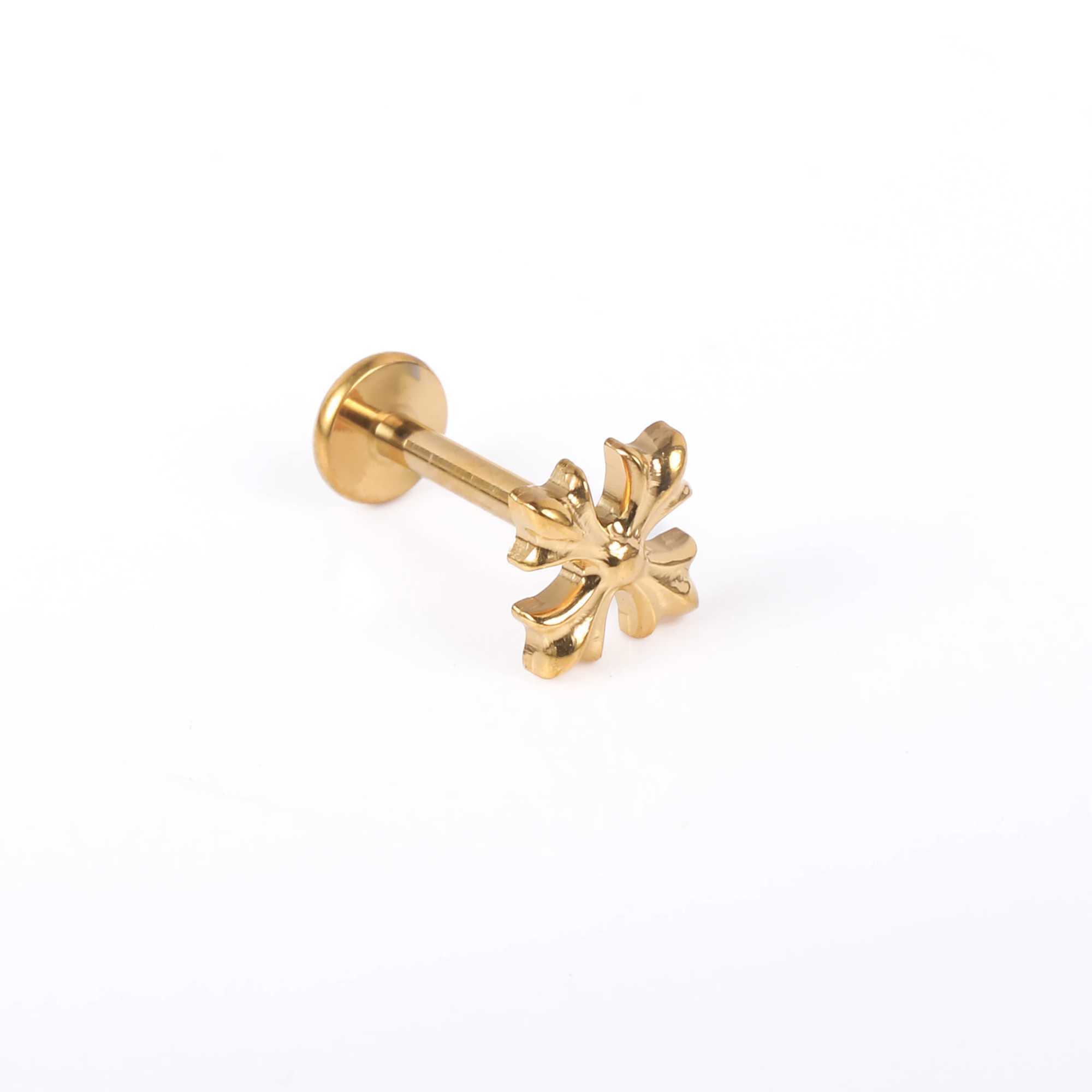 1 Piece of Titanium G23 Crowe Heart Small and Exquisite Versatile Cold Style Lip Lip Ring Ear Bone BoDY Piercing JewelryW251029