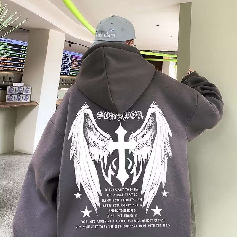 Hoodie Autumn Spring Designer Men's Women's Hoodie Y2K Hip Hop Gothic Skull Cartoon Pattern Print Black Ultra David Coat Men's Women 