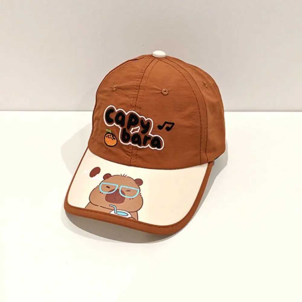 Sweet Kawaii Capybara Baseball Hat Cartoon Sunshade Summer Sunhat Fishmen Hat AntiUV Childrens Peaked Cap Boysgirls251028