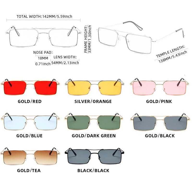 Vintage Rectangle Sunglasses Women Men Classic Small Metal Sun Glasses Female Fashion Summer Outdoor Driving Vacation ShadesL251029