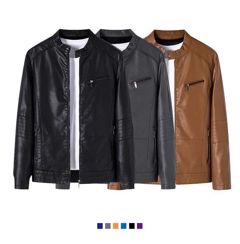 Motorcycle Jacket Spring Fashion Trend Coat Autumn Mens Slim PU Leather Jacket New Korean Slim Fit Casual Mens Leather JacketT251029