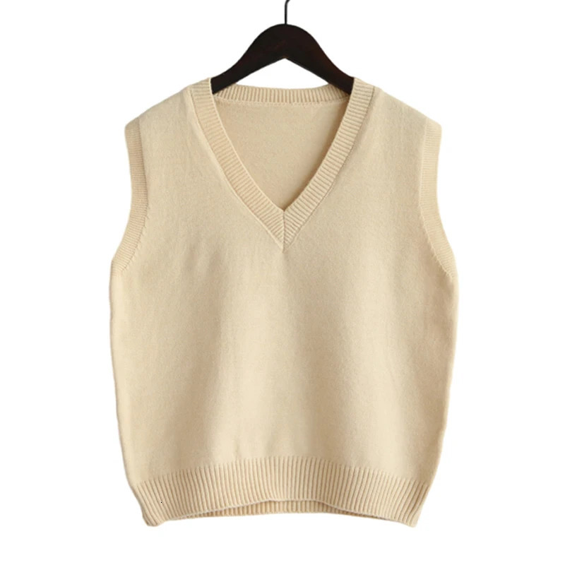 Sleeveless VNeck Sweater Vest Women 2025 Korean Fashion Knitwear Spring Autumn Solid Color Allmatch Pullovers Waistcoats Tops 251029