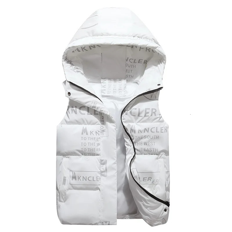 Winter Vest For Womens Hooded Vests Waterproof Cotton Padded Sleeveless Down Jacket Female Bright Waistcoat Plus Size 4XL 251029