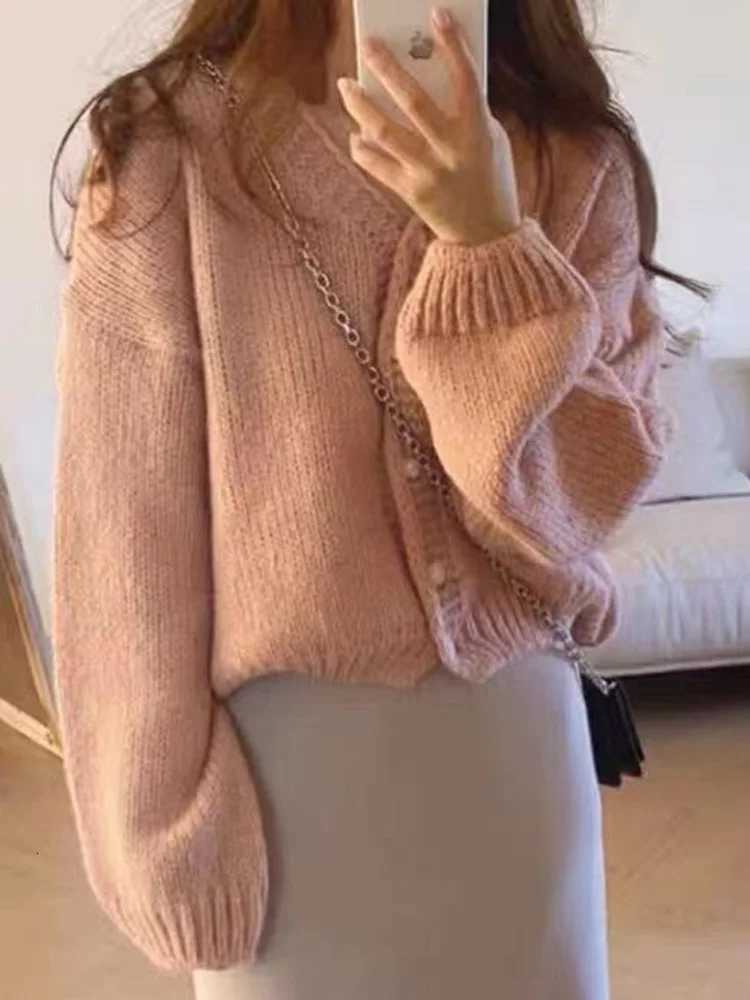New Fashion Long Sleeve Cardigan Sweater Women Autumn Winter Casual Loose Knitted Sweater Coat Women Elegant Lady OutwearT251028
