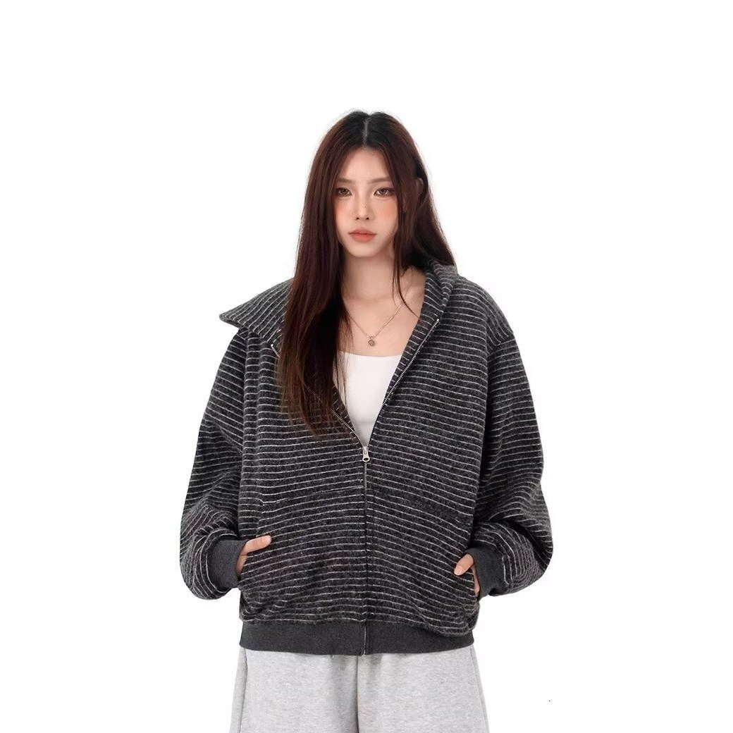 New casual high-quality striped sportswear with Ins minimalist and elegant design, fashionable and versatile, Harajuku Art